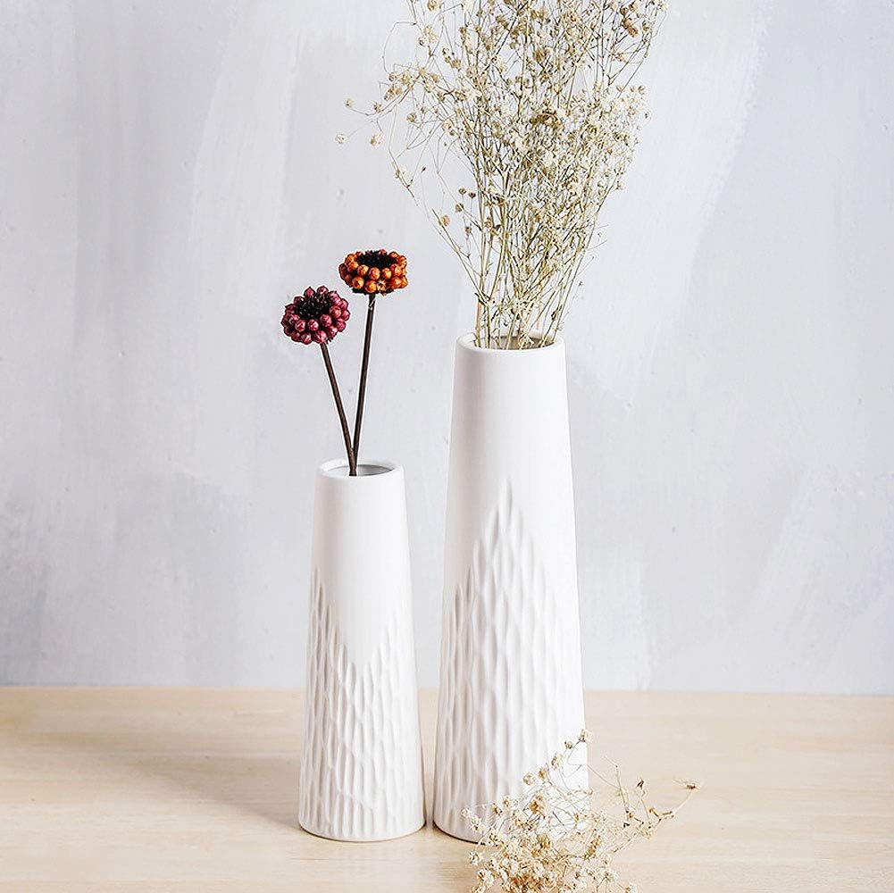 Desktop Minimalist Ceramic Vases Home Office Decoration / 7'10 / White / 10 Inch