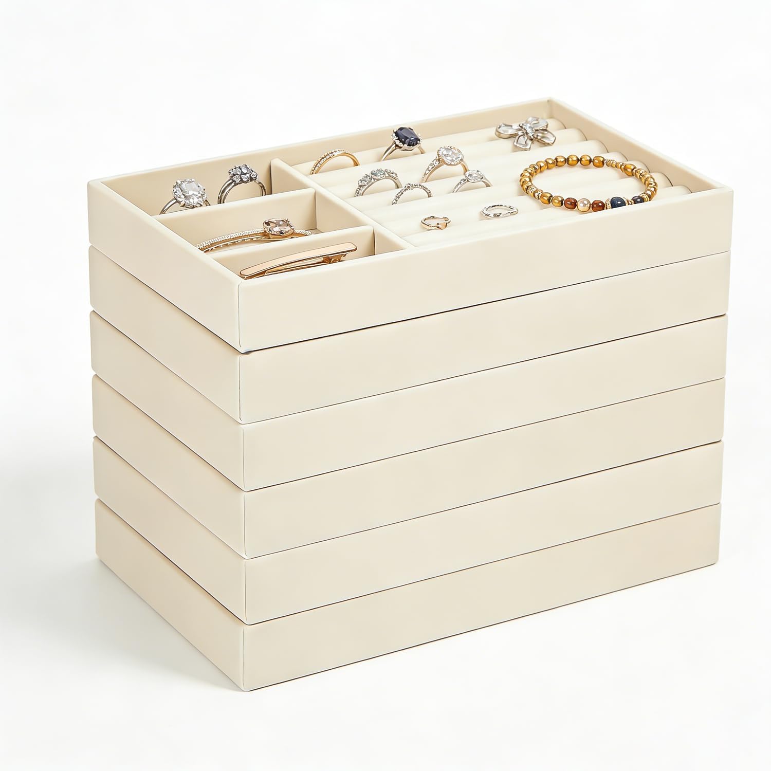 6-Piece Velvet Jewelry Organizer for Drawer