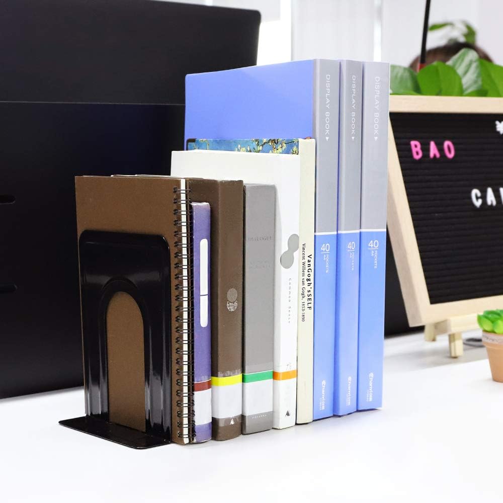 Book Ends Metal Bookends / Black / 6.6 x 5.7 x 5 / Set of 20