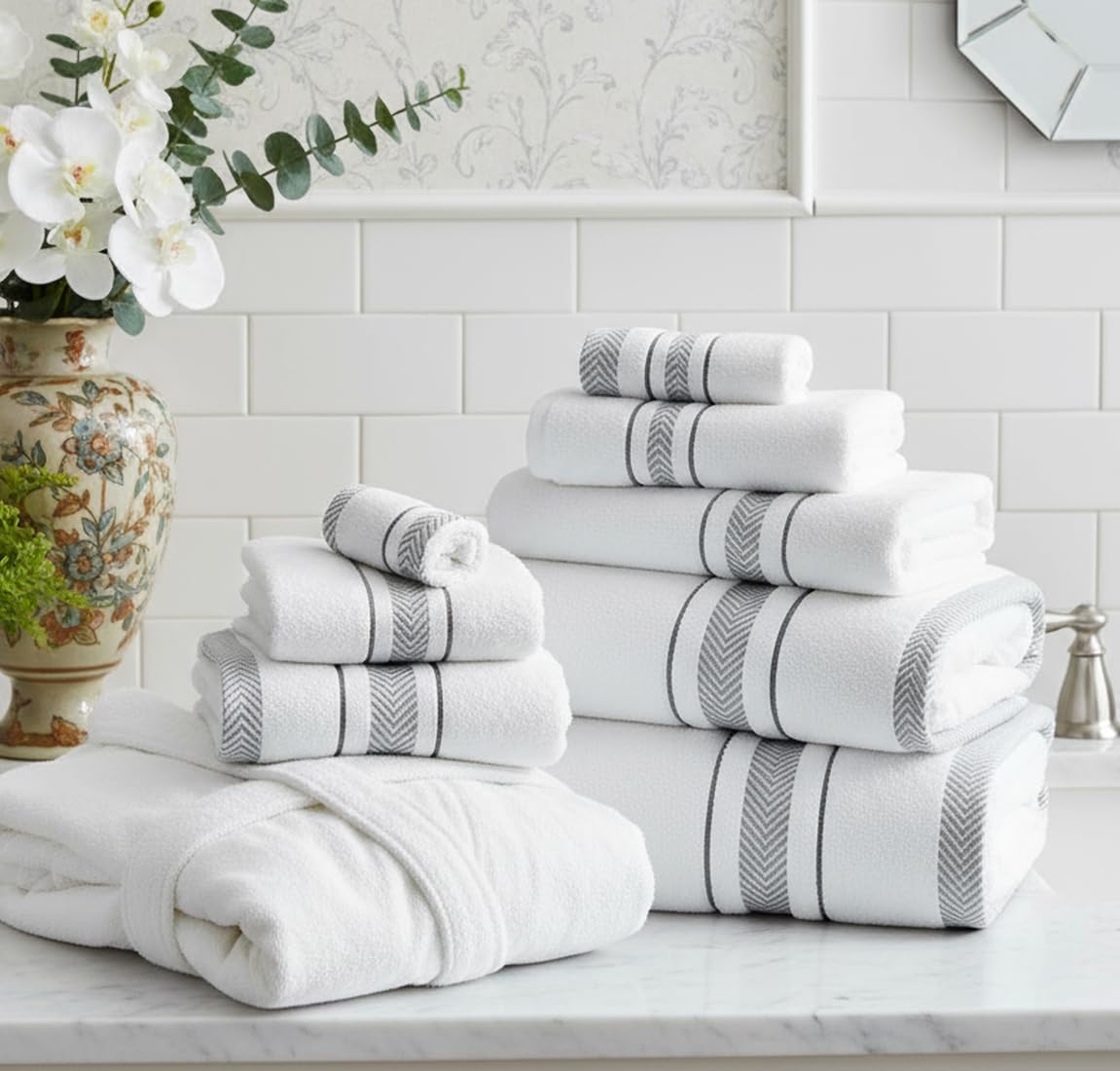 Bath Towels Set for Bathroom – Luxury 6-Piece Cotton Towels, Soft Absorbent & Quick Dry, 600 GSM Bath Towels for