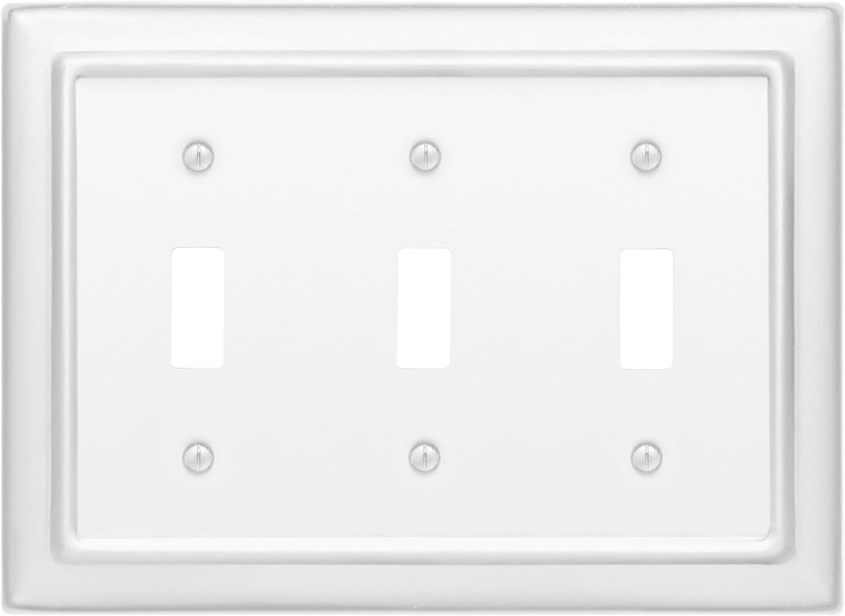 Monarch Abode 3-Gang Toggle Wall Plate, Architectural Metal Switch Wall Plate, Decorative Light Switch Cover Plate for