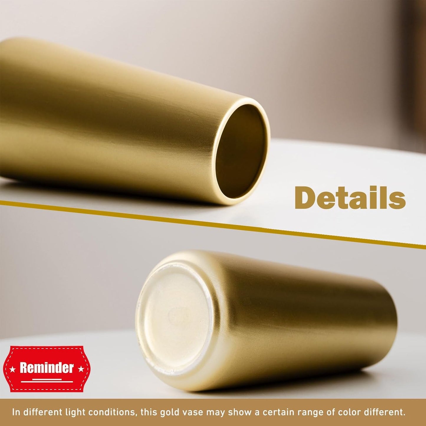 Minimalist Modern Vases / Light Gold / Big