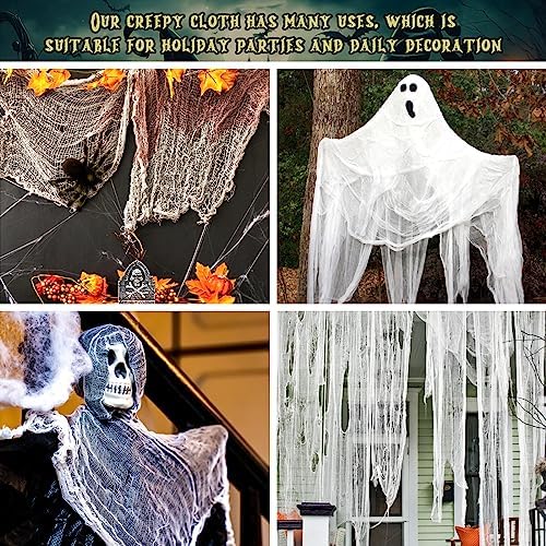 Legigo 12 Pack Halloween Creepy Cloths, Halloween Fabric Yard Decorations