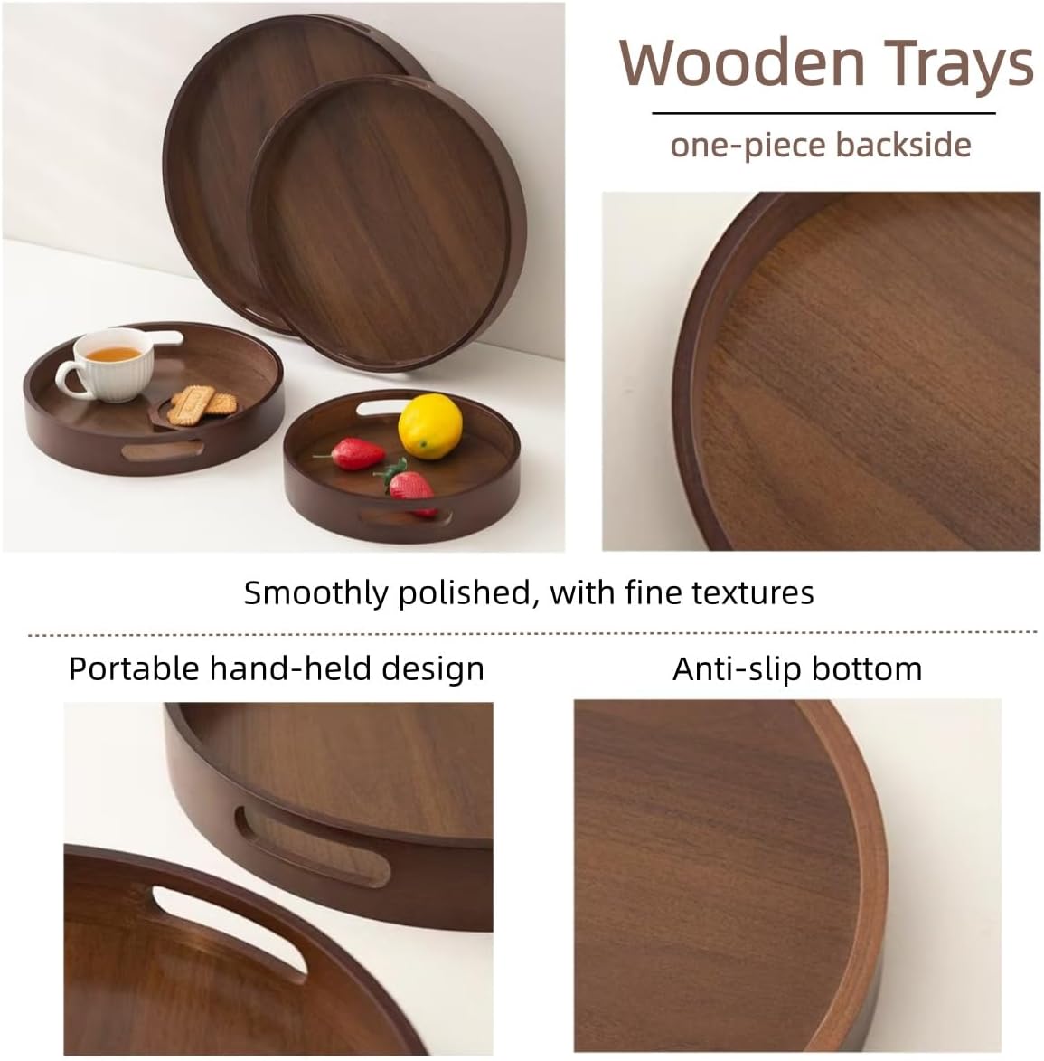 Rustic Wood Serving Tray / 11.8 Inch
