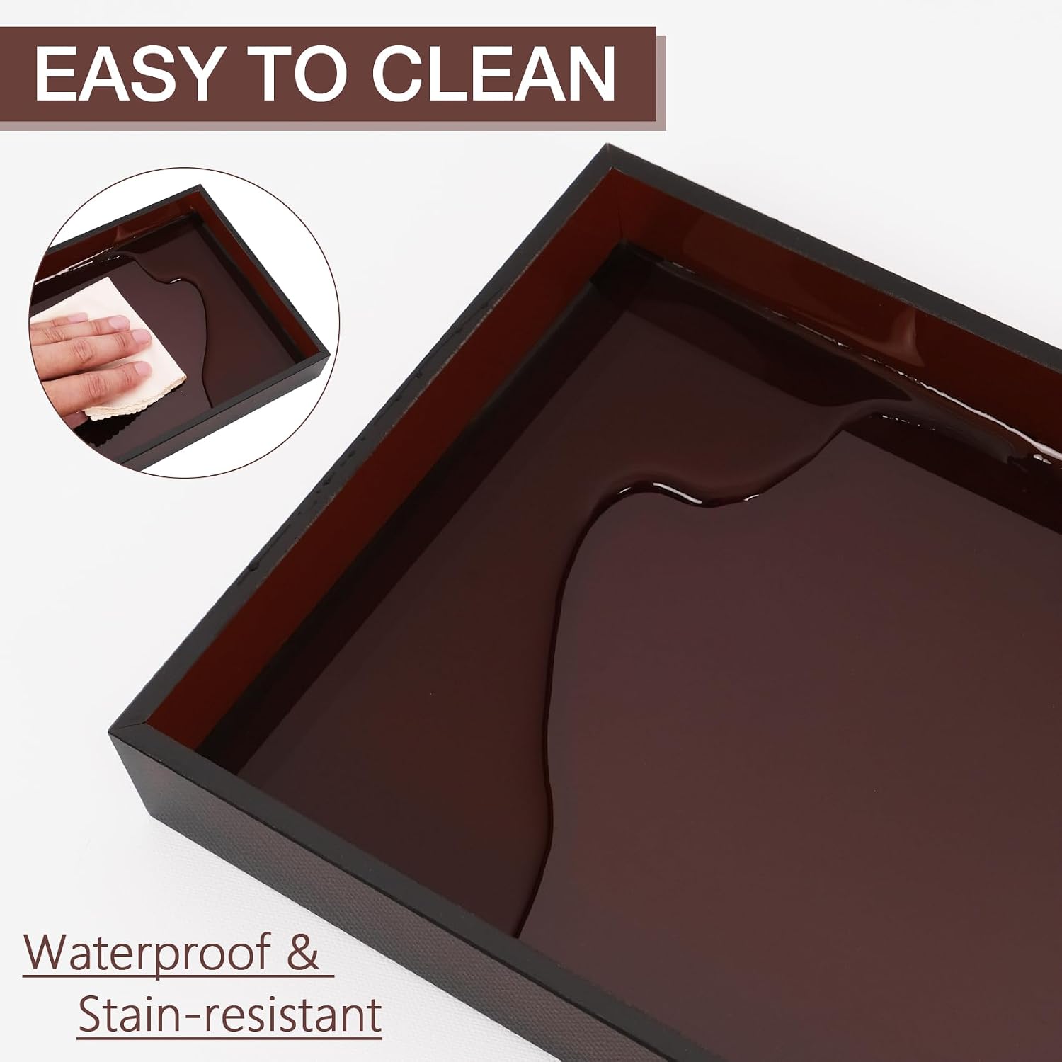 Acrylic Tray 5mm Thicken for Vanity Makeup / Amber / 12 x 6 x 1.2