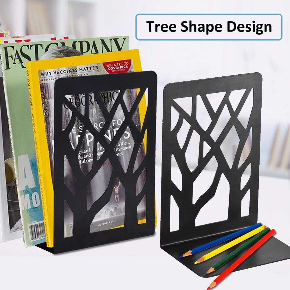 Black Metal Book Shelf Holder Home / Black-3 Pair