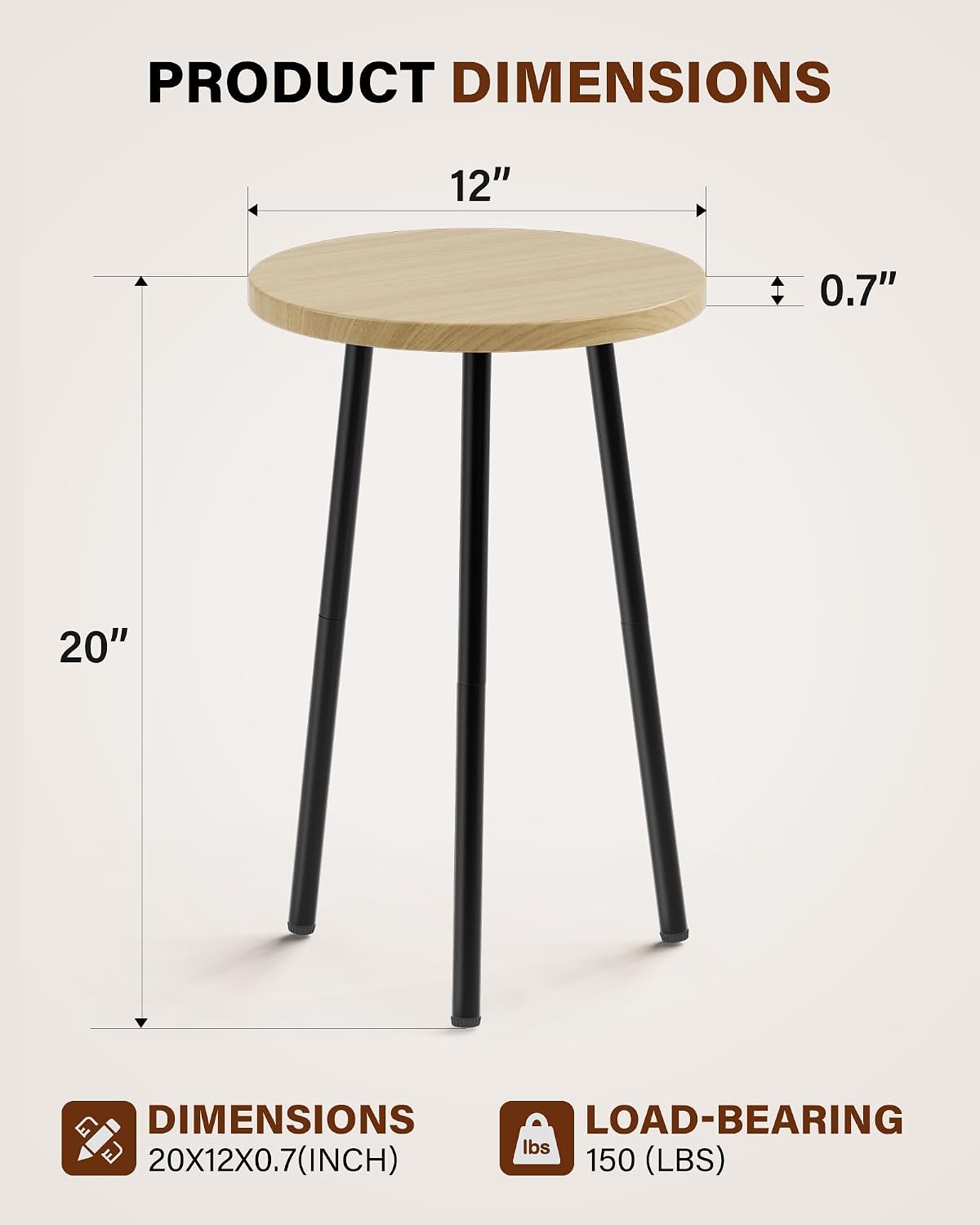 Plant Stand Indoor 2 Pack: Corner Wood 20 Inch Indoor Plant Stand | Mid Century Modern Decor - Small Round Plant Table