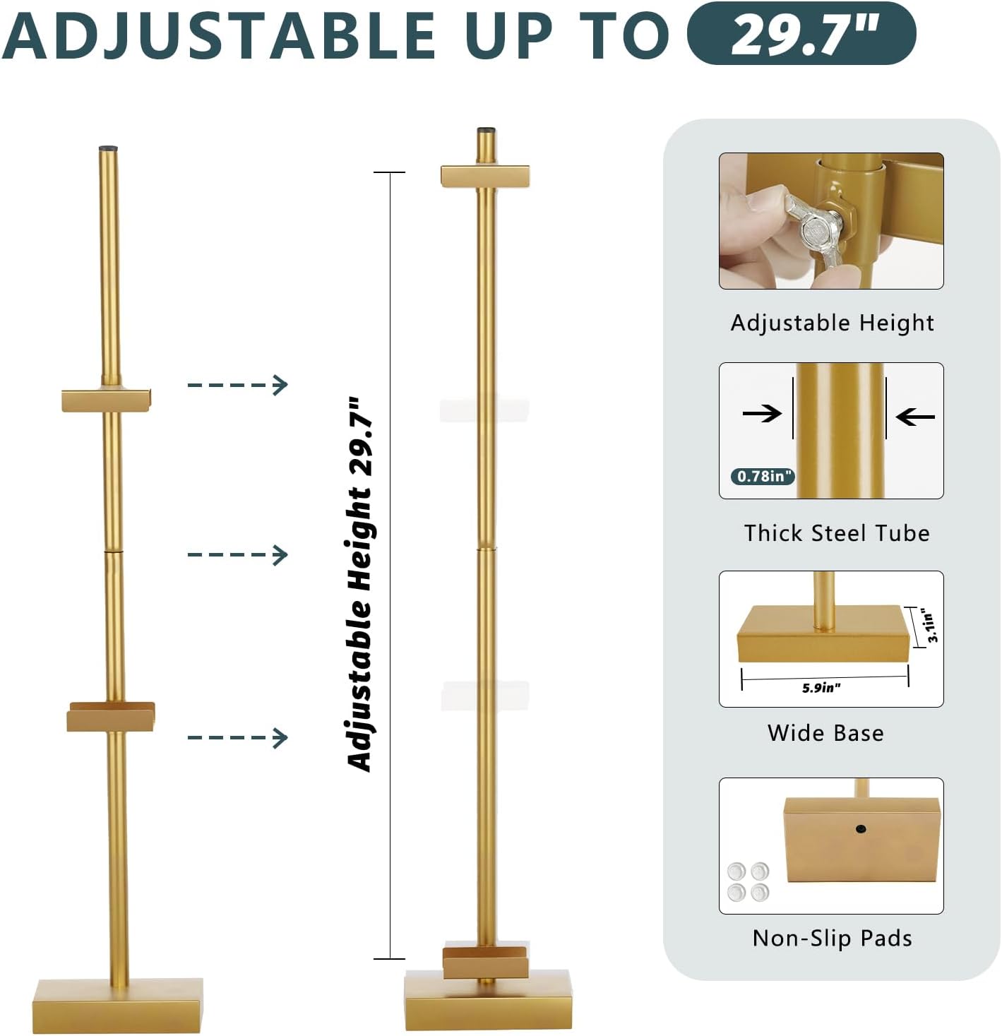 Picture Frame Stand Frame Holder Table Easels / Gold / 29 Inch