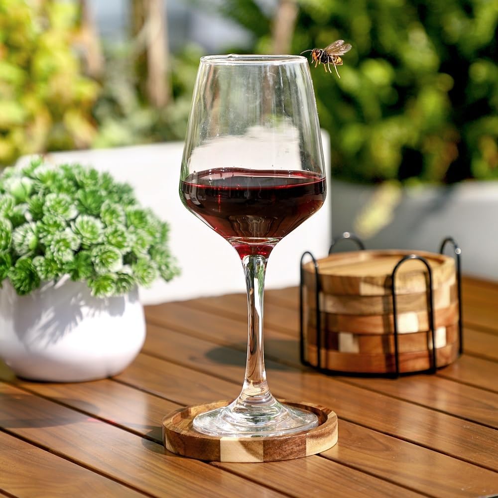 Holder / Acacia Wood Coasters for Drinks / 3.94in/10cm / 3.94 Inch