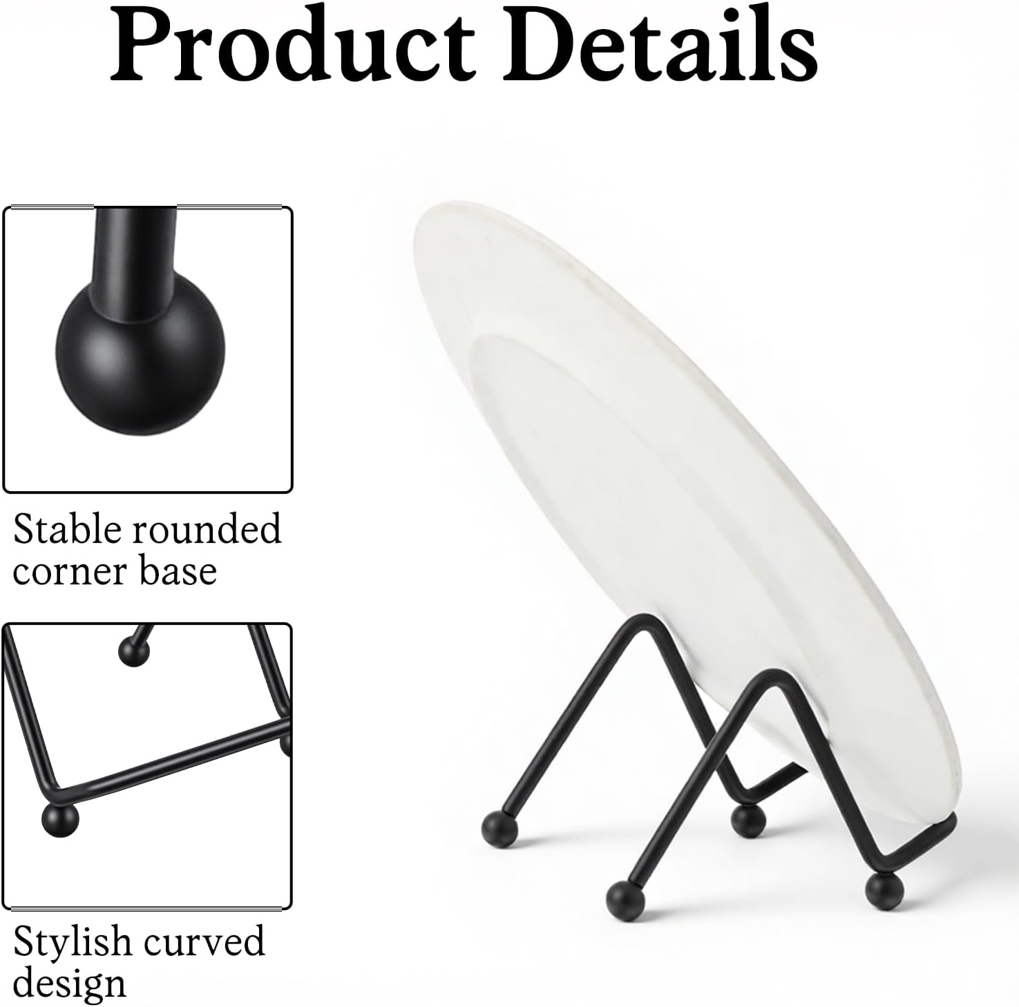 Metal Small Plate Holders for Displaying / Black / 2.6 x 2.6 x 2.2 / Set of 10