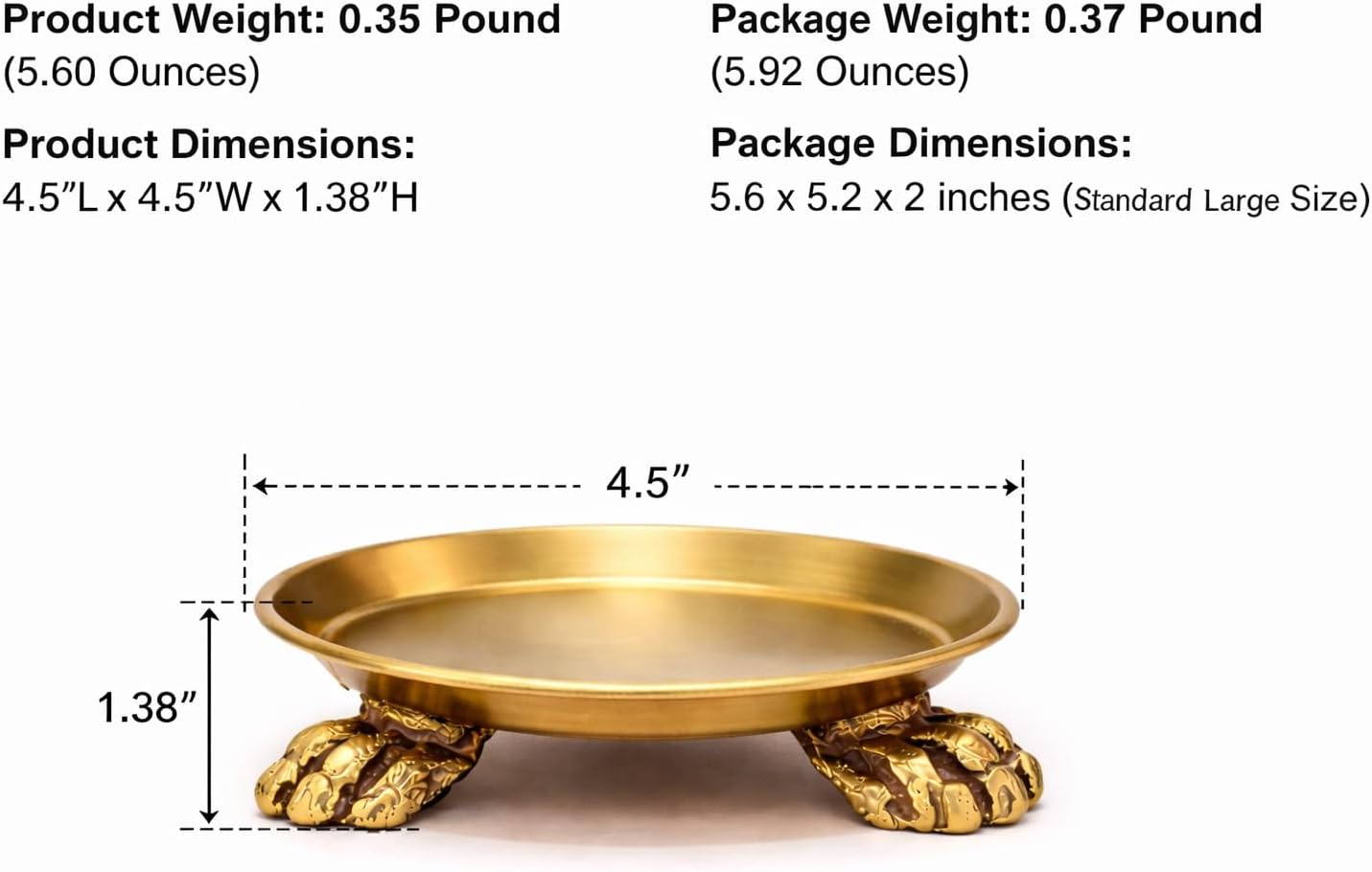 Clawfoot Candle Dish / Gold