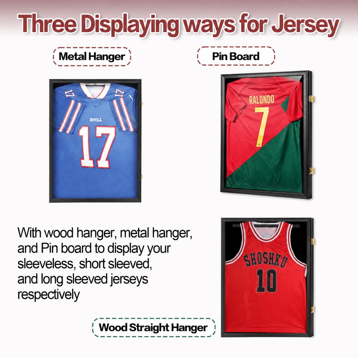 Jersey Frame Display Case,Jersey Frame,T-Shirt Shadow Box for Jerseys 1PC | Goazhpon jersey Display Case for Wall,Large