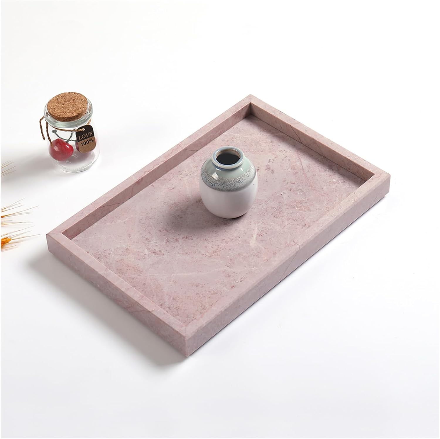 Natural Marble Vanity Tray / Pink