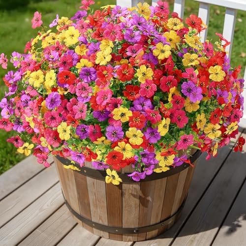 Alupssuc 48 Bundles Artificial Daisy Flowers UV Resistant for Outdoor Decor