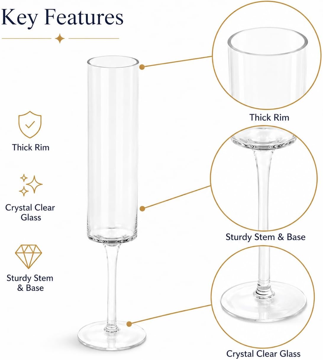 Koyal Wholesale Tall Skinny Floating Candle Holders, Modern Raised Slim Glass Hurricane Pedestal Candles Holder for