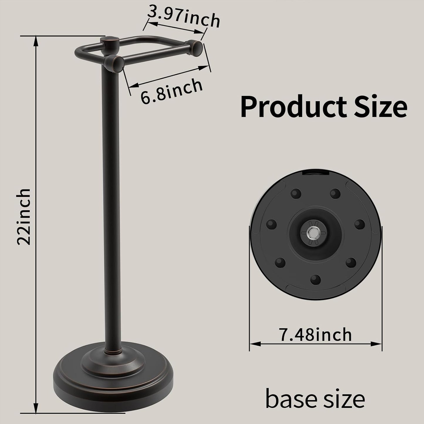 Toilet Paper Holder Stand, Freestanding Toilet Paper Holder,Farmhouse Post Pivoting Toilet Paper Stand with Stable