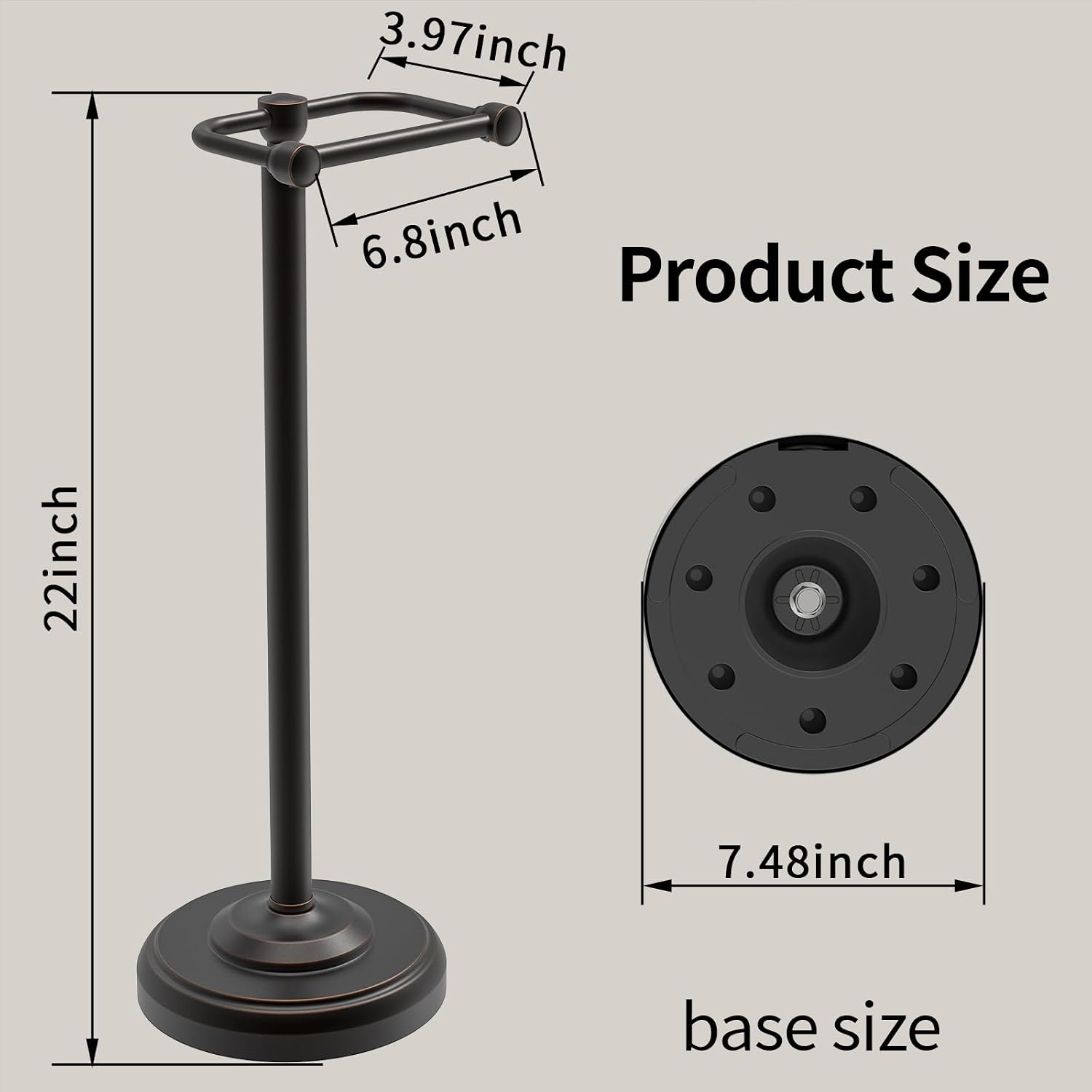 Toilet Paper Holder Stand, Freestanding Toilet Paper Holder,Farmhouse Post Pivoting Toilet Paper Stand with Stable