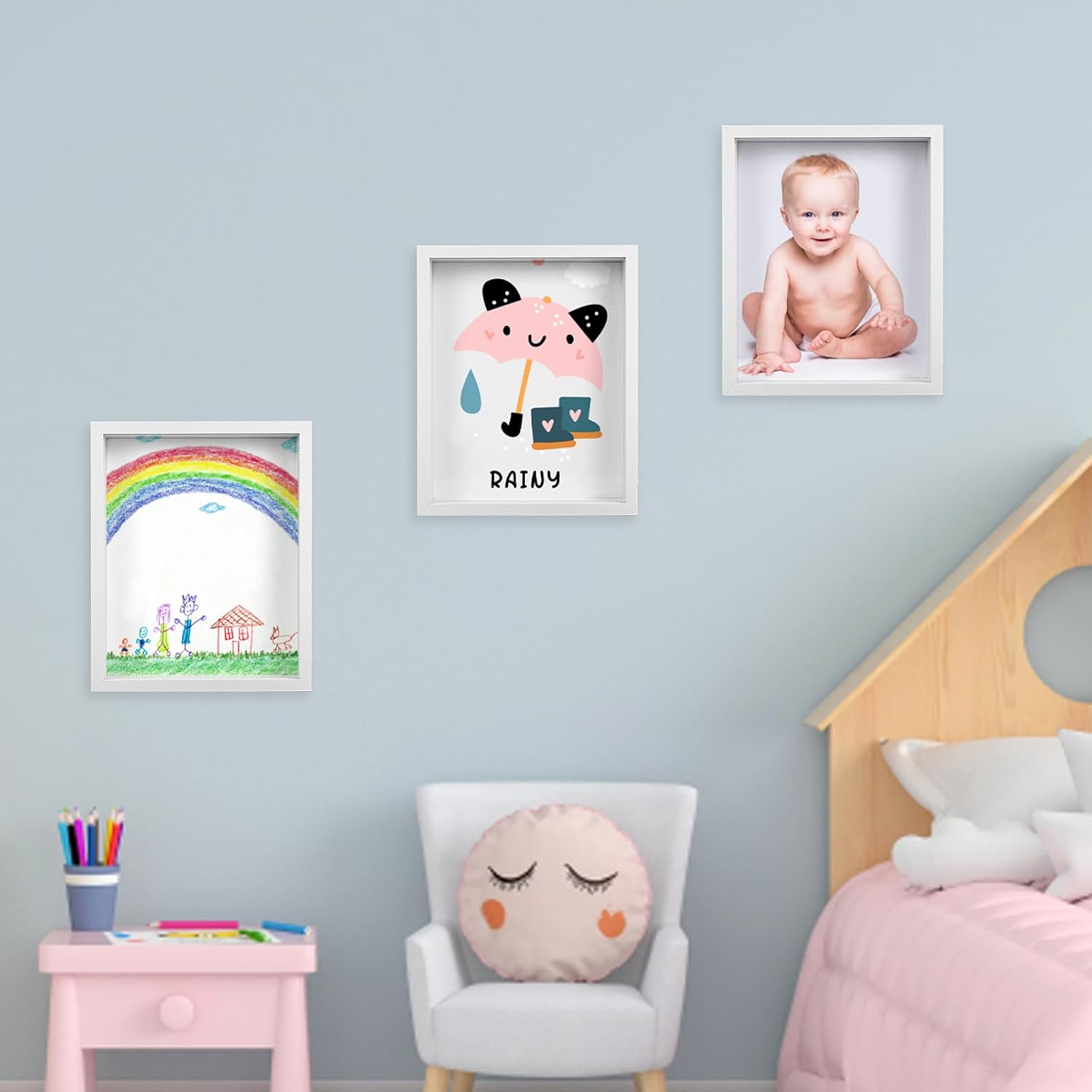 4 Pack 8*10 Shadow Box Frame, Shadow Boxes Display Cases 3D Wood Deep Shadow Box Plexiglass Shadow Boxes with Adhesive