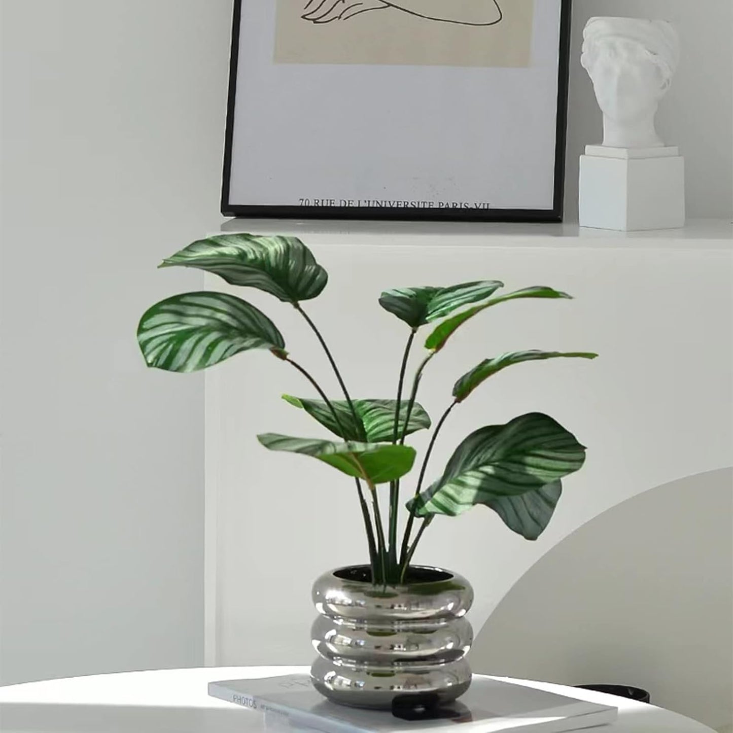 Ceramic Plant Pot Indoor / Silver / 4.7inch / 4.5 Inch