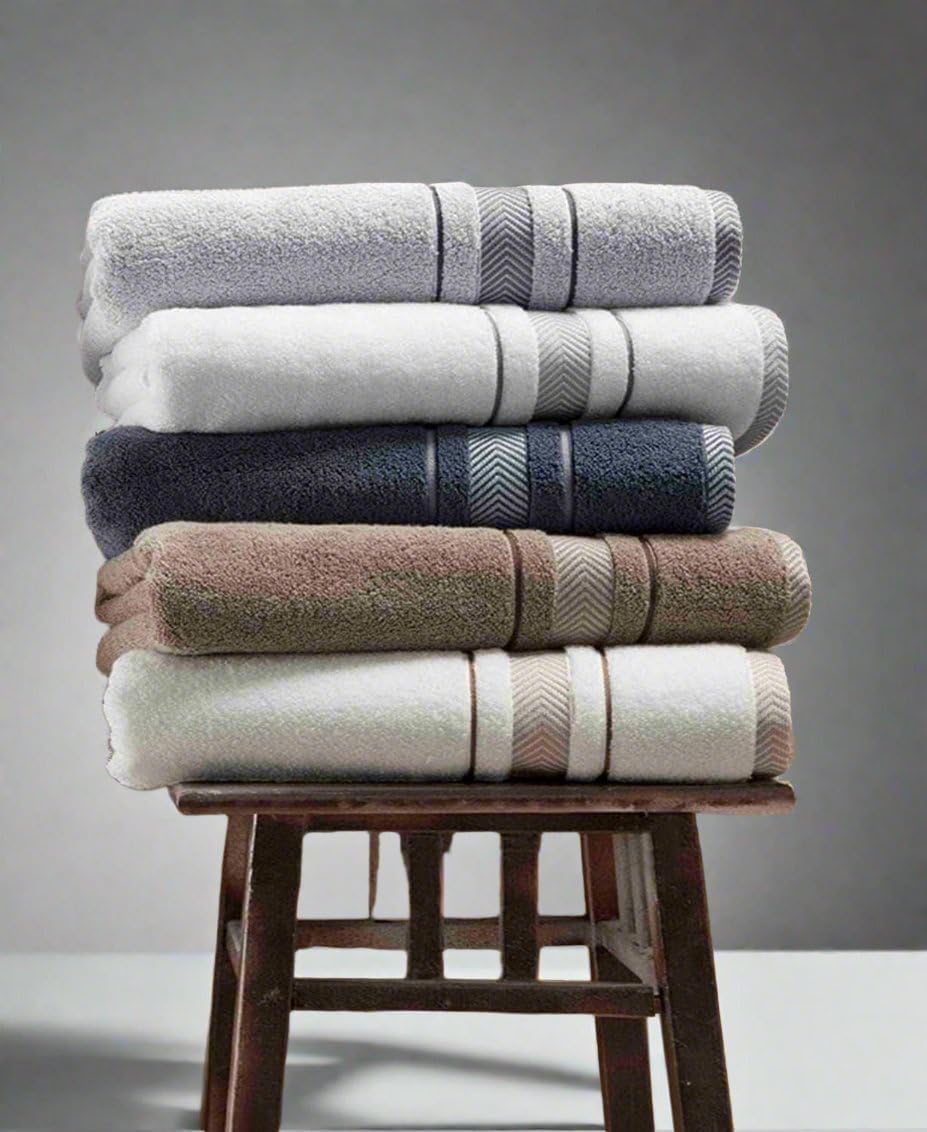 Bath Towels Set for Bathroom – Luxury 6-Piece Cotton Towels, Soft Absorbent & Quick Dry, 600 GSM Bath Towels for