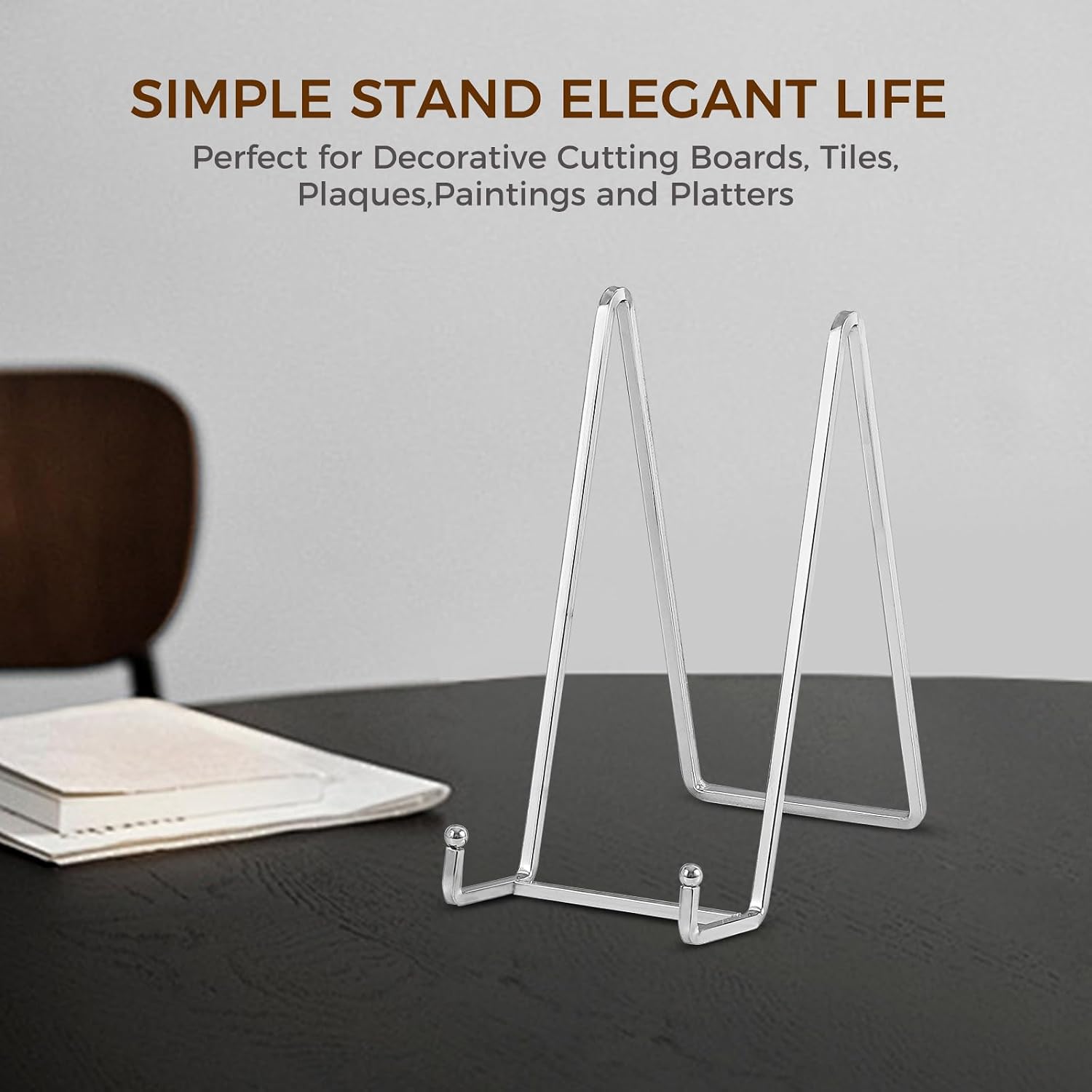 Metal Plate Stands for Display / Silver / 8 Inch