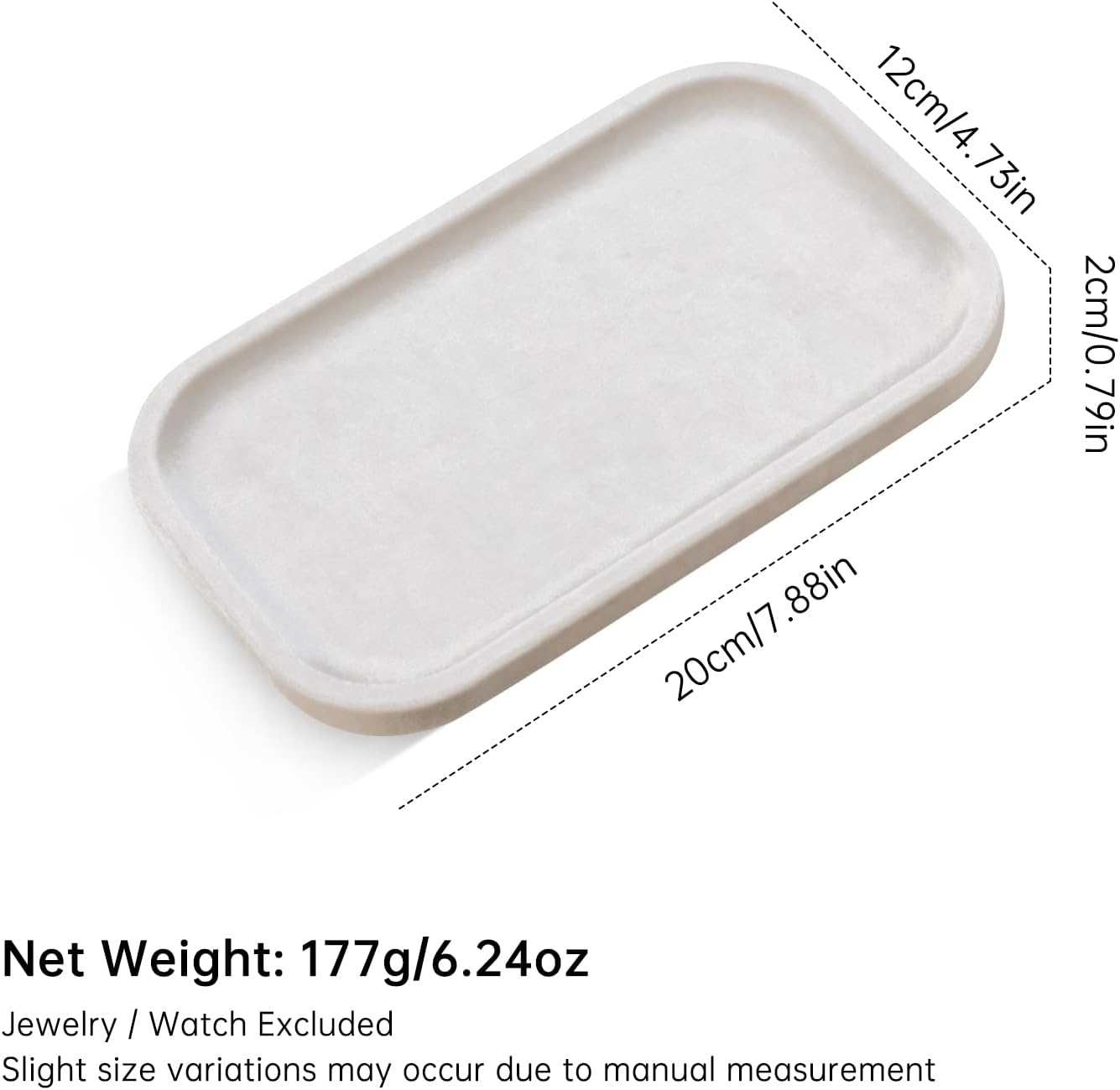 Resilient Velvet Jewelry Display Tray for Ring Earrings Bracelet Necklace / Light Beige / 7.9 x 4.7