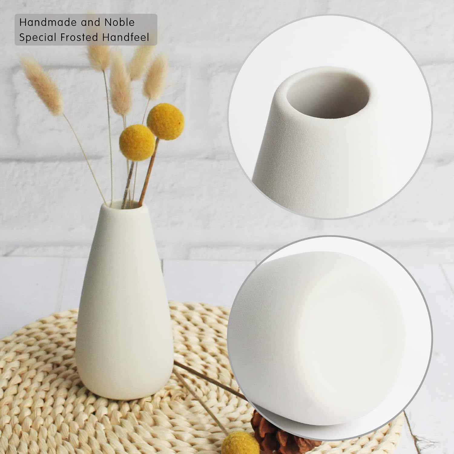 Boho Vase White Vases / Small / White-c / 5 Inch / Set of 6