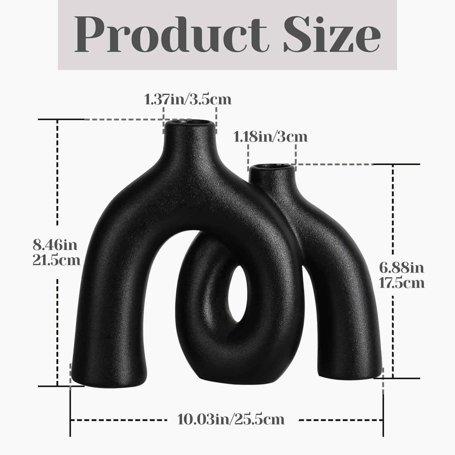 Modern Nordic Boho Vase Set / Black-1