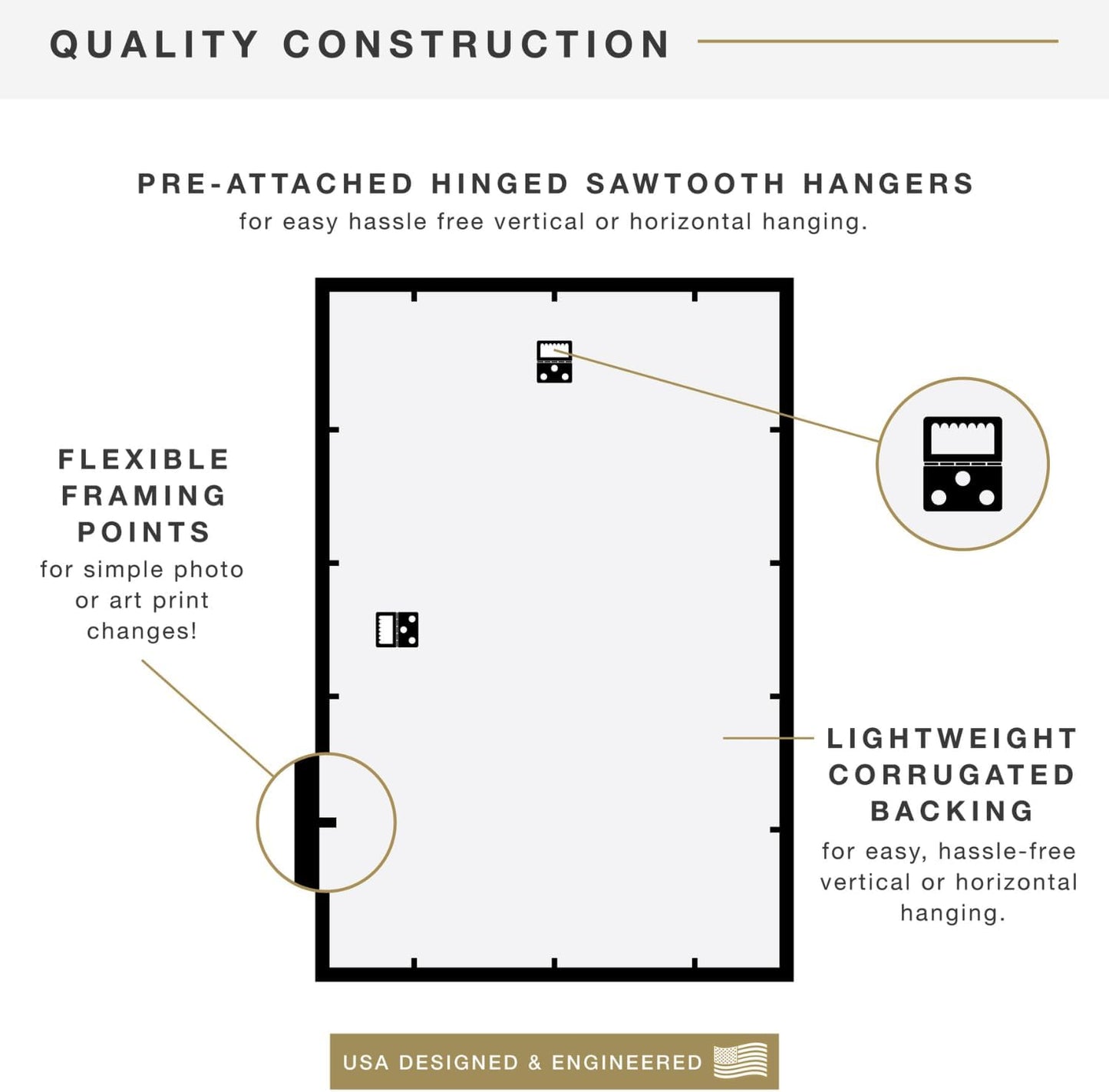 MCS Trendsetter Poster Frame, 16x24, Black High-Gloss, 2-Pack | Trendsetter Poster Frame For Photos & Art Prints, Hangs