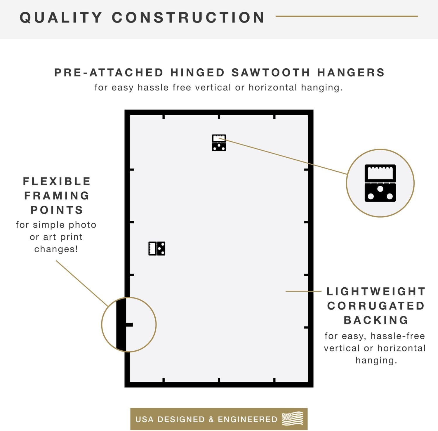 MCS Trendsetter Poster Frame, 16x24, Black High-Gloss, 2-Pack | Trendsetter Poster Frame For Photos & Art Prints, Hangs