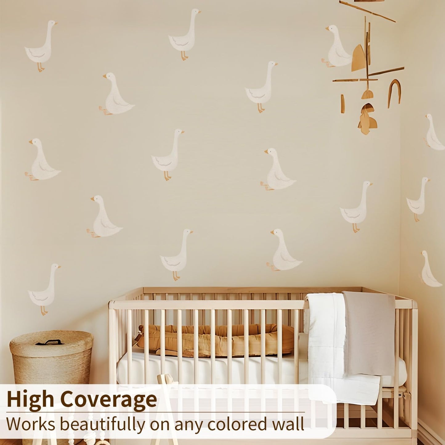 Boho Nursery Animal Wall Decals Peel and Stick / Little Goose / Set of 32