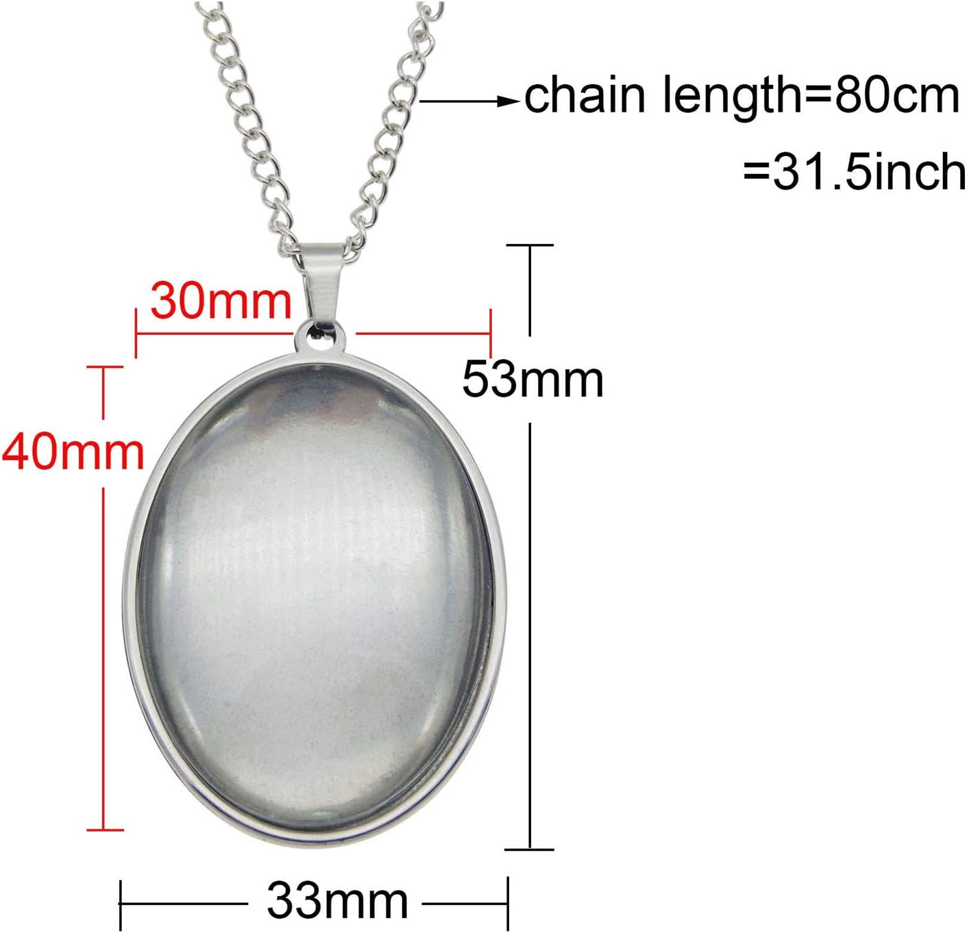 Oval Stainless Steel Bezel Tray Blank Pendant / Set of 10