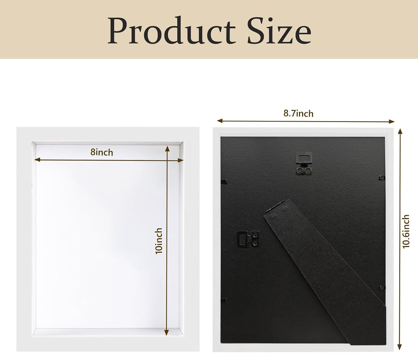 Shadow Box Frame 8x10 - 3 Pack Wood Deep Shadowbox with Glass | Shadow Boxes Display Cases Suitable for Photos, Dried