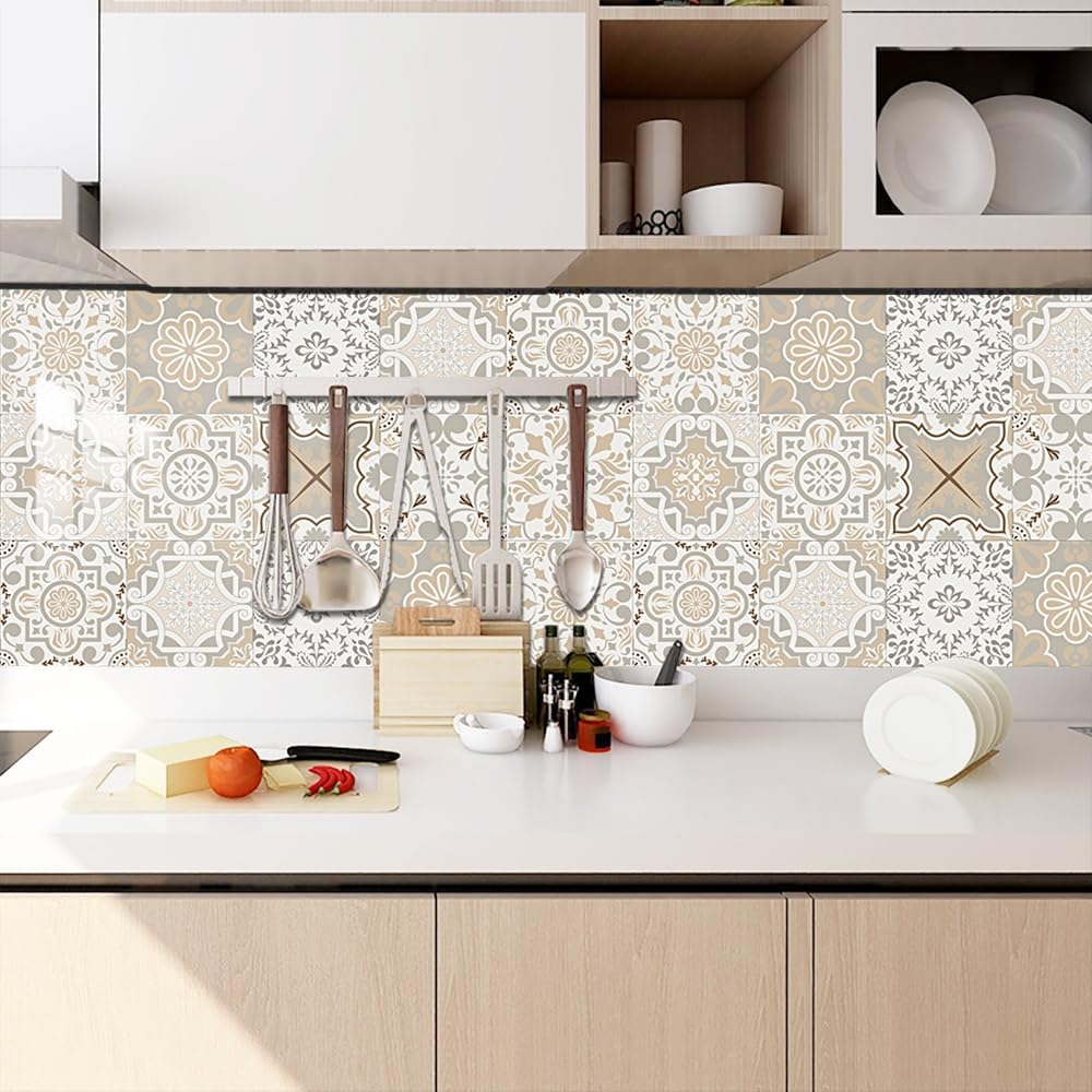 Moroccan Style Tile Sticker / Ts-491 / 4 x 4 / Set of 25
