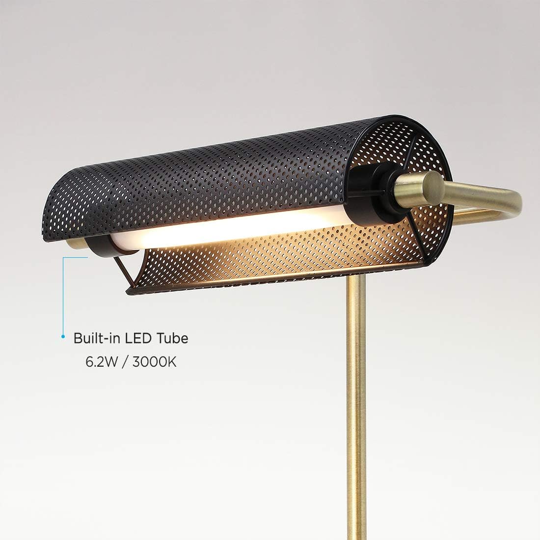 O’Bright LED Desk Lamp with USB Charging Port, Metal Lamp, Flexible Swivel Arms, Soft White LED Reading Light (3000K)