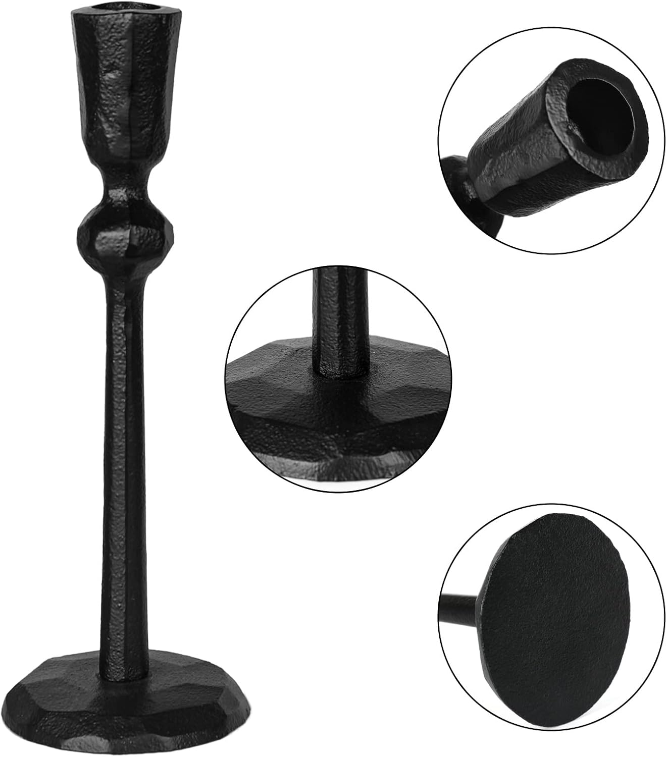 Iron Taper Candle Holder - Set of 3 Decorative Candle Stand | Candlestick Holder for Wedding, Dinning, Party