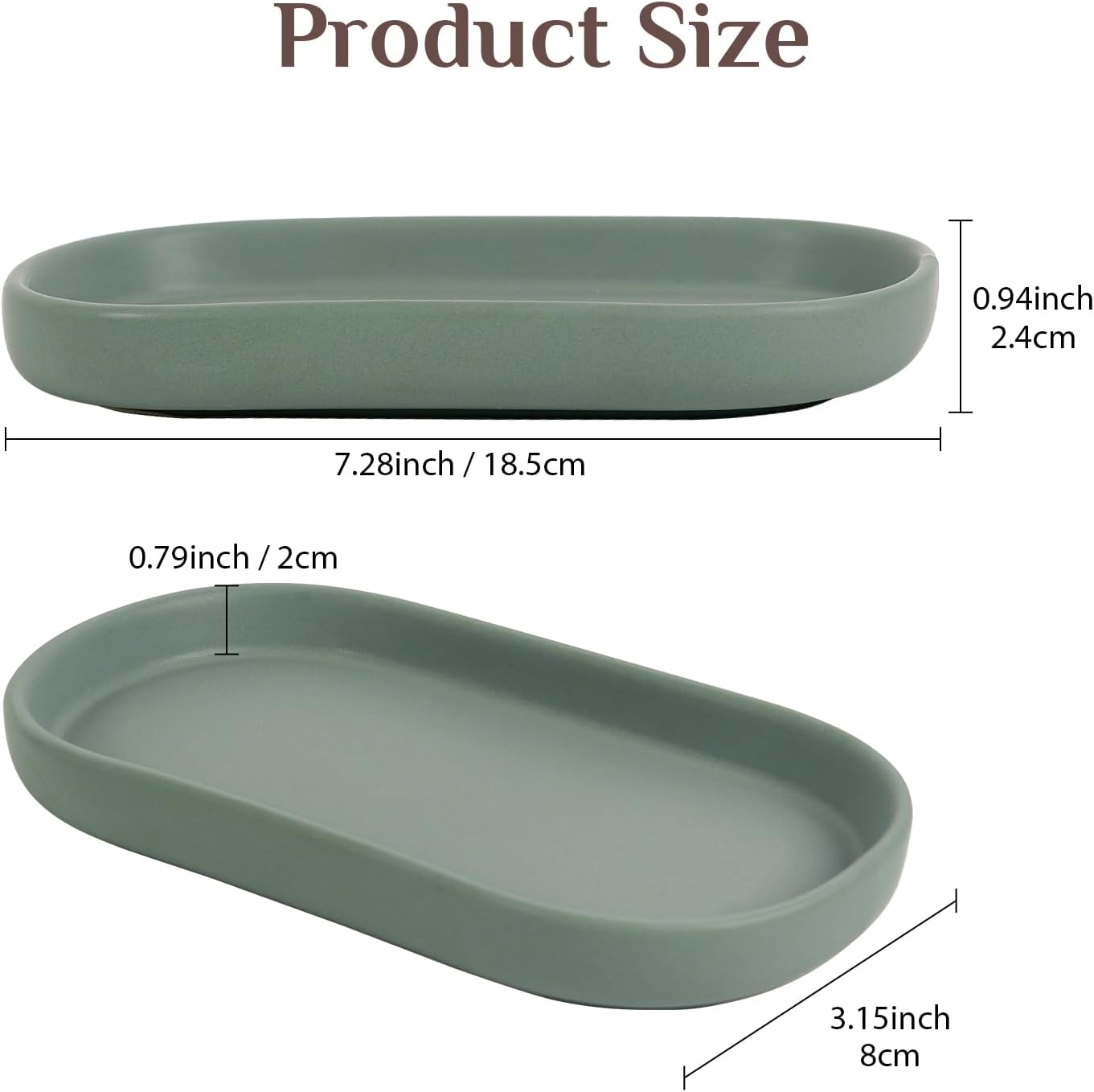 Ceramic Jewelry Tray / Green_1pcs