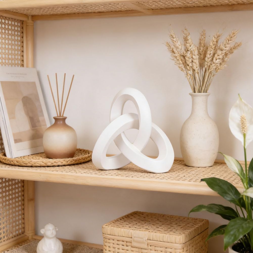 Modern Abstract Resin Decorative Sculpture / White