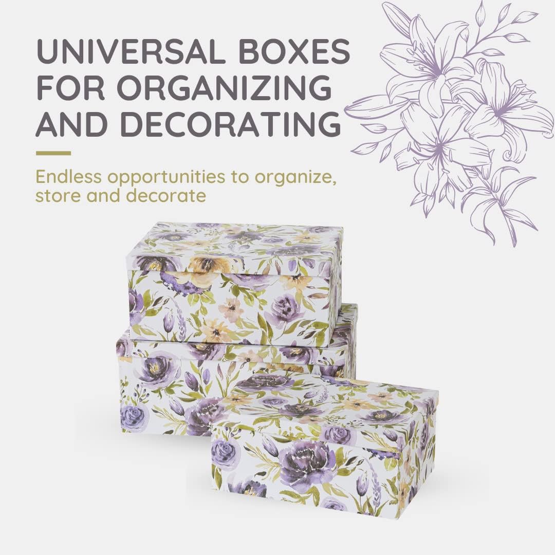 Large Keepsake Boxes / Purple Passion / Set of 3