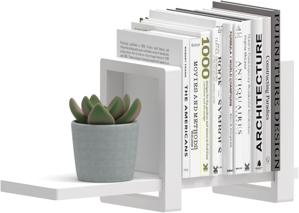 100% Solid Wood Adjustable Desktop Bookshelf, Retro Tabletop Bookshelf, Desk Shelf for Living Room, Home, Office