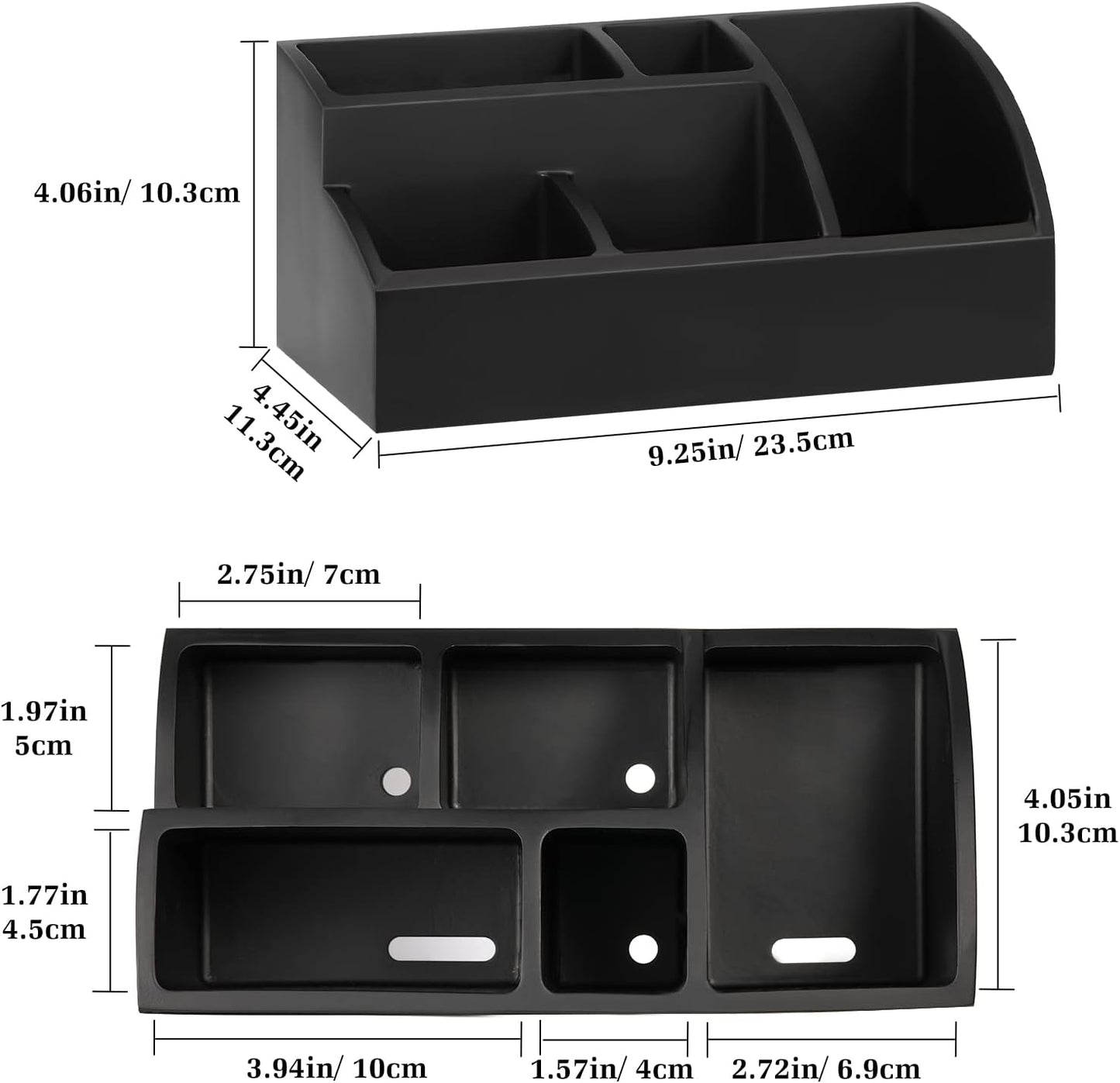 Luxspire Bathroom Counter Organizer, 5 Slots, Matte Black | Toothbrush Holder for Bathroom, Marble Bathroom Accessories