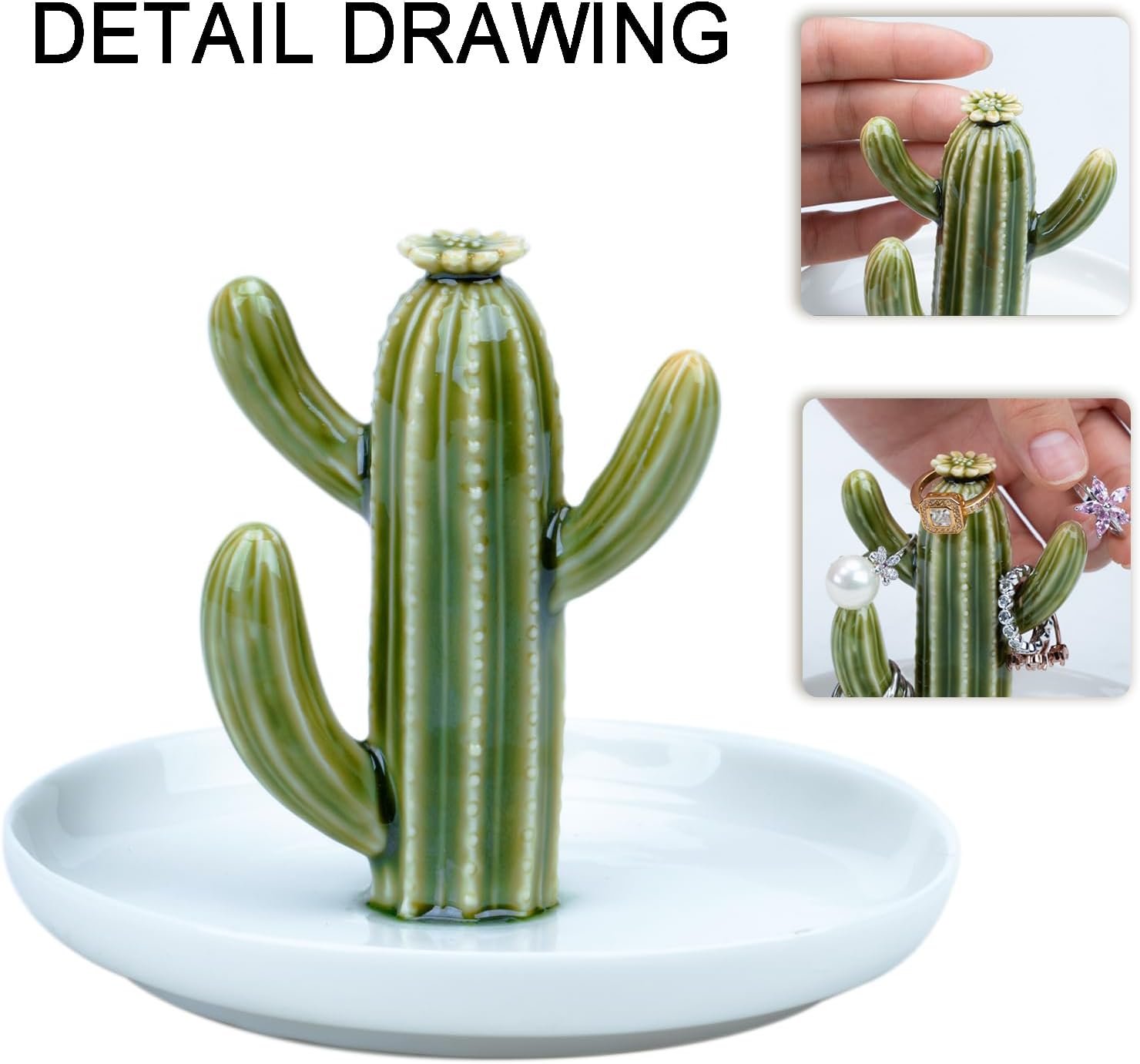 Ceramic Decorative Jewelry Tray Trinket Dish