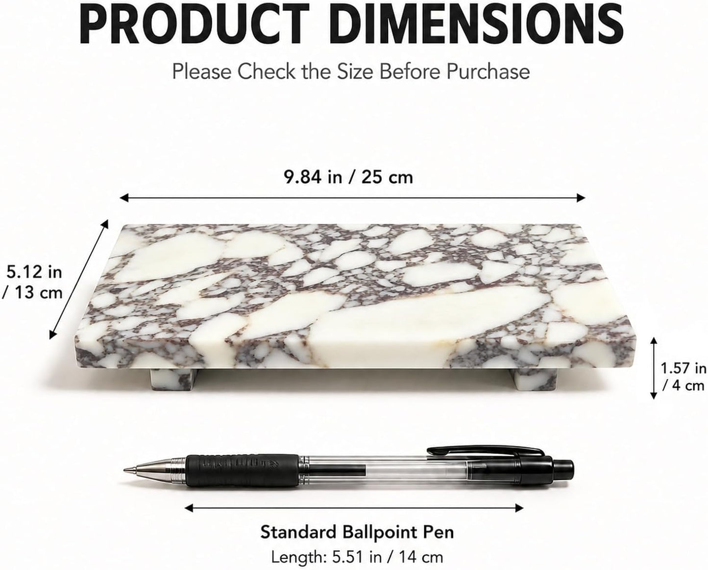 Stone Pedestal Tray for Perfume / Black, White, and Gray