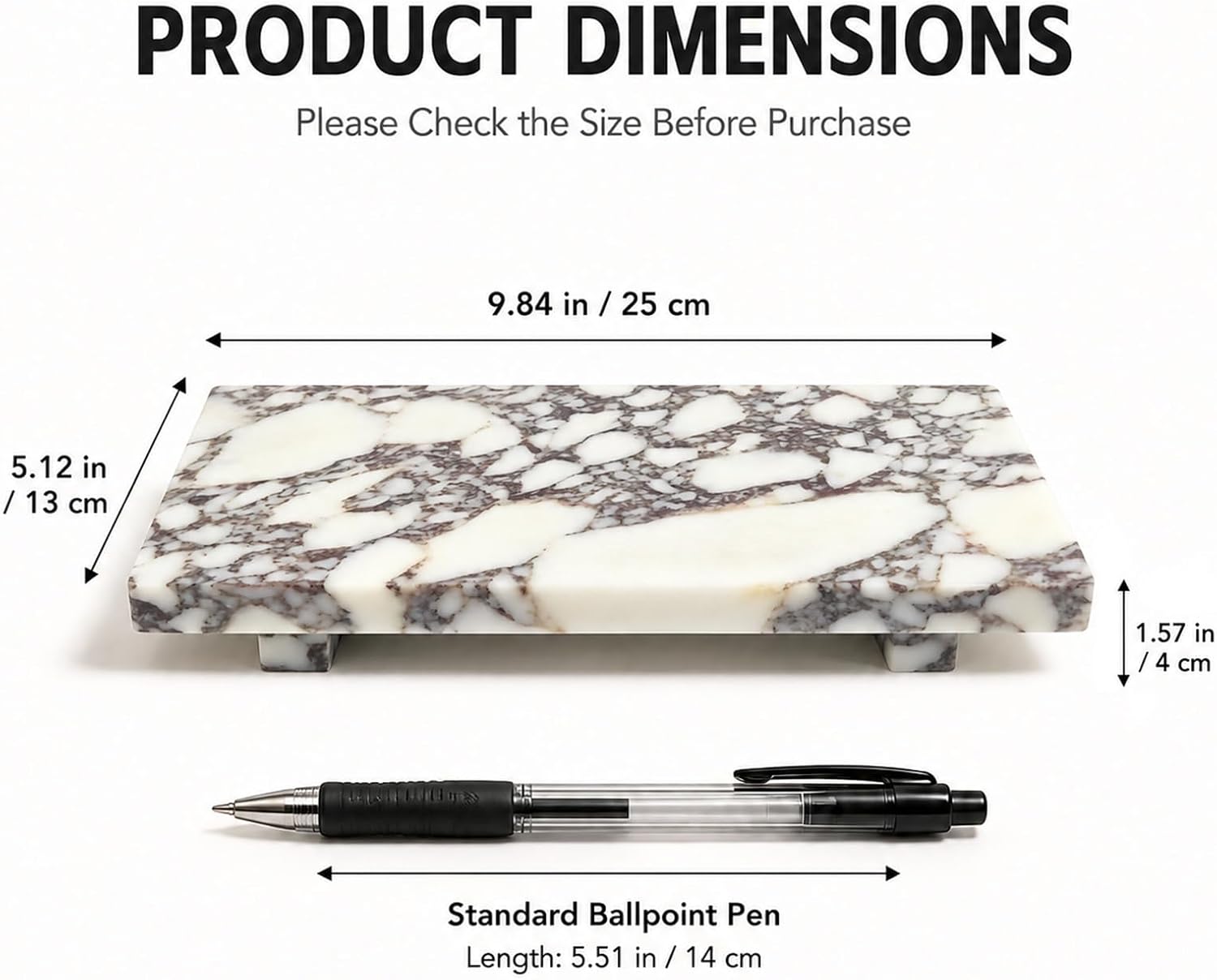 Stone Pedestal Tray for Perfume / Black, White, and Gray