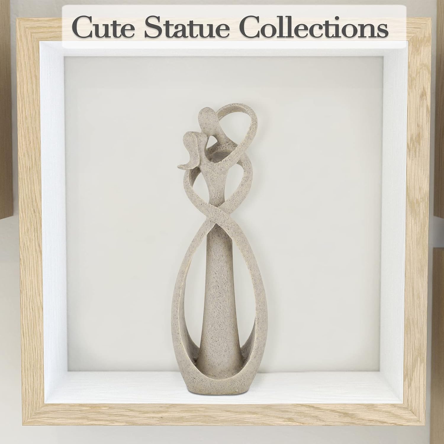 Kissing Lovers Statue Abstract Sculpture Resin Statues / Sandstone / Small