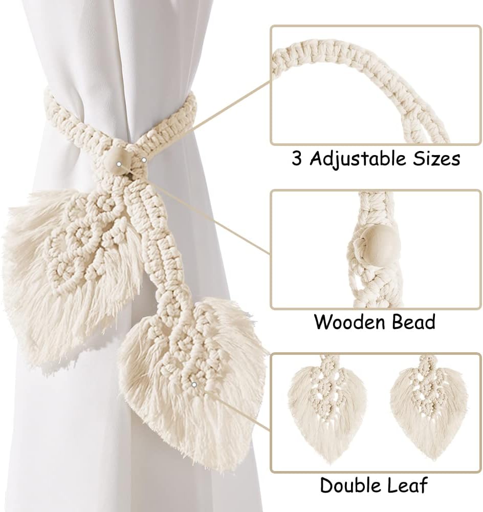 Boho Curtain Tiebacks / S2 / Natural / Set of 2