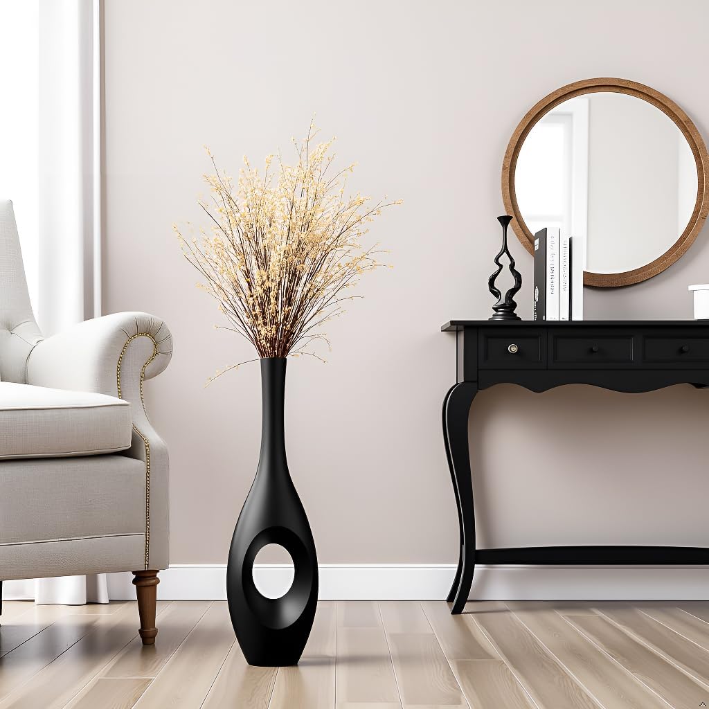 Modern Tall Decorative Vases / Black / 23.6in