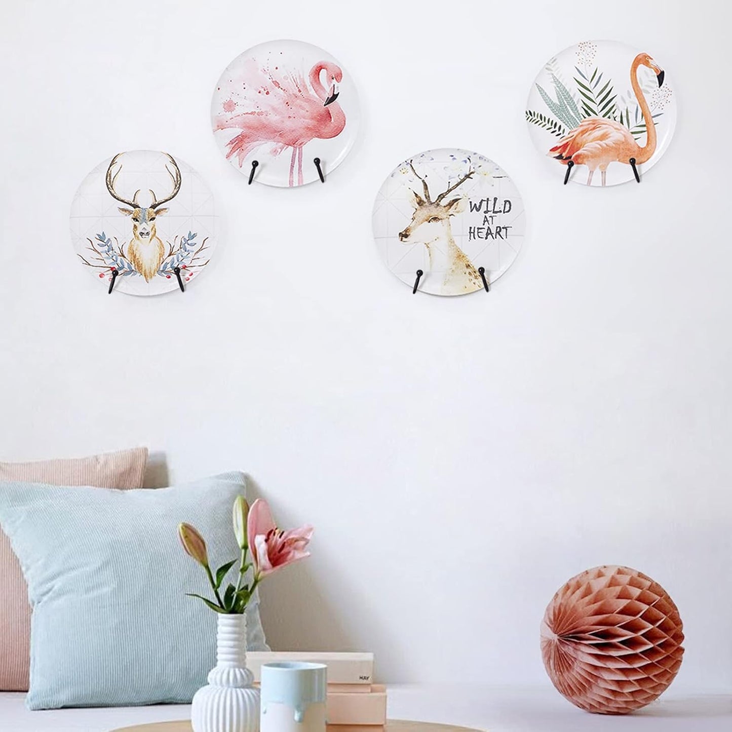 Wall Mount Display Hanger & Tabletop Stand for Decorative Plates & Picture Frames / Set of 4