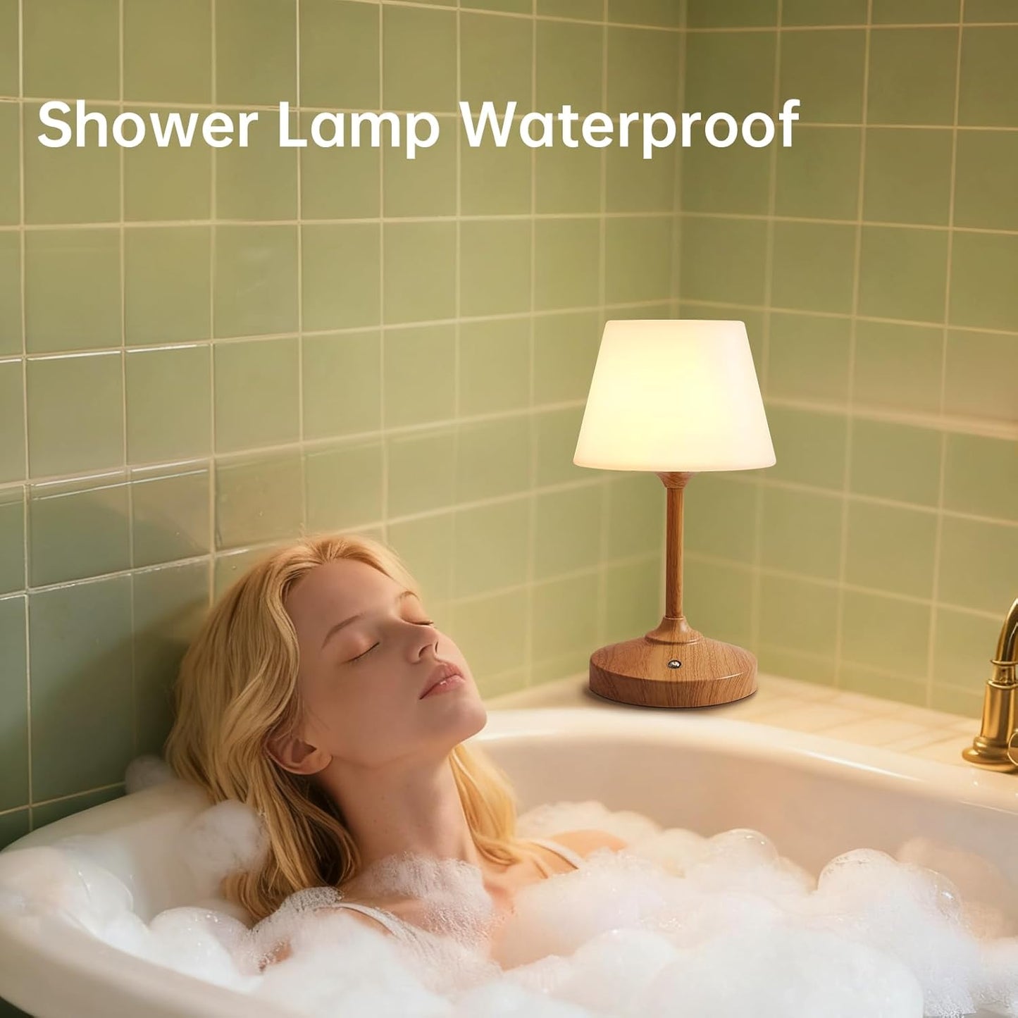 Table Lamp Cordless Lamp,Outdoor Waterproof Shower Lamp,5000mAh Rechargeble Battery Operated Lamps Dimmable Touch Desk
