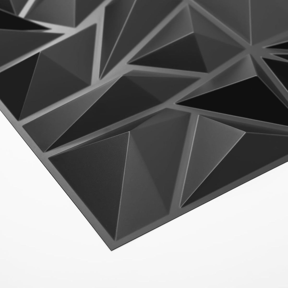 Art3d 50-Pack Modern Diamond Textured 3D Wall Panels, 12 x 12 in, Black | Light PVC, Waterproof, Scratch Proof
